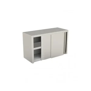 Wall Cabinet with Sliding Doors and Smooth Shelves