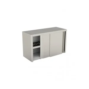 Wall Cabinet with Sliding Doors and Dish-Drainer Shelves