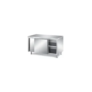 Stainless Steel Table 140x70 with Sliding Doors