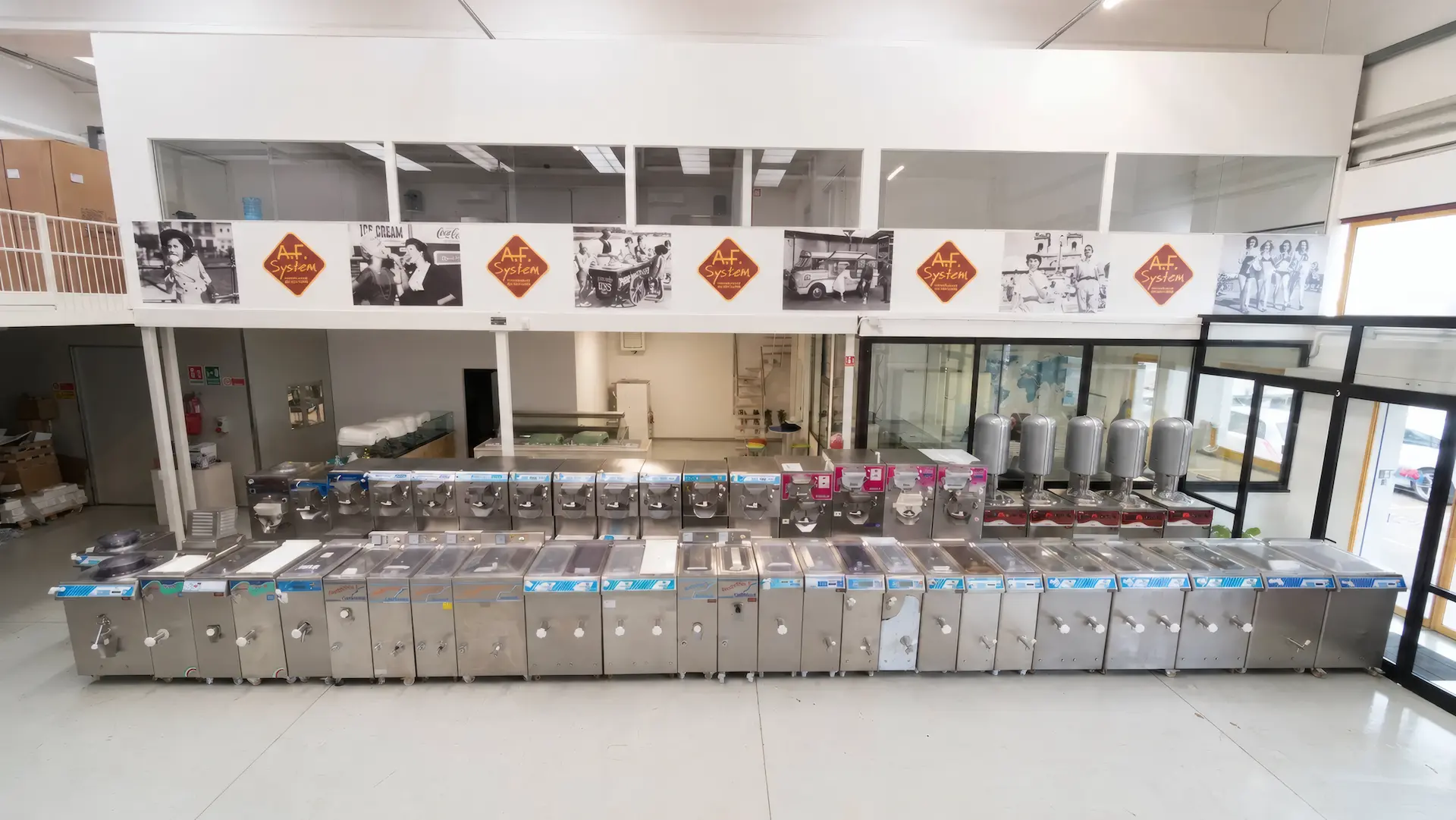 Showroom A.F. System a Rimini con mantecatori e pastorizzatori